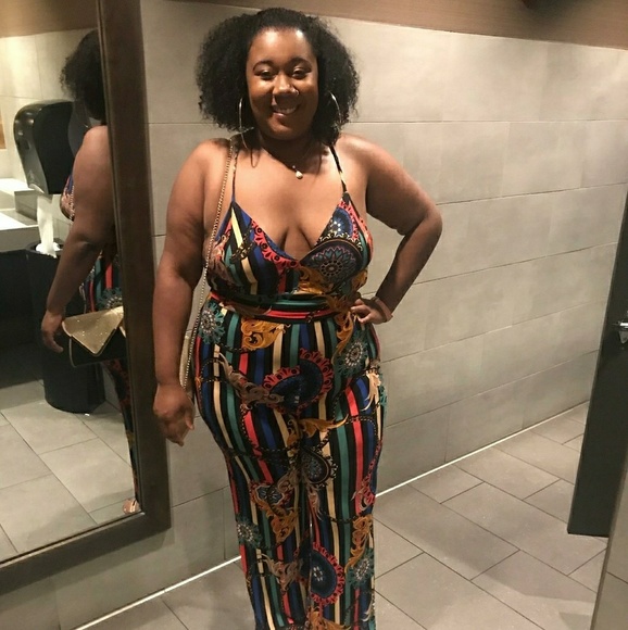 Fashion Nova Pants - Multicolor jumpsuit with spaghetti straps